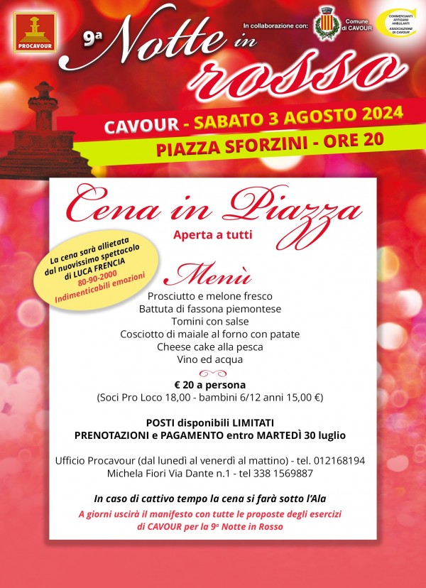 Notte in Rosso:  CENA IN PIAZZA