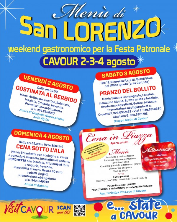 Weekend gastronomico per la festa patronale